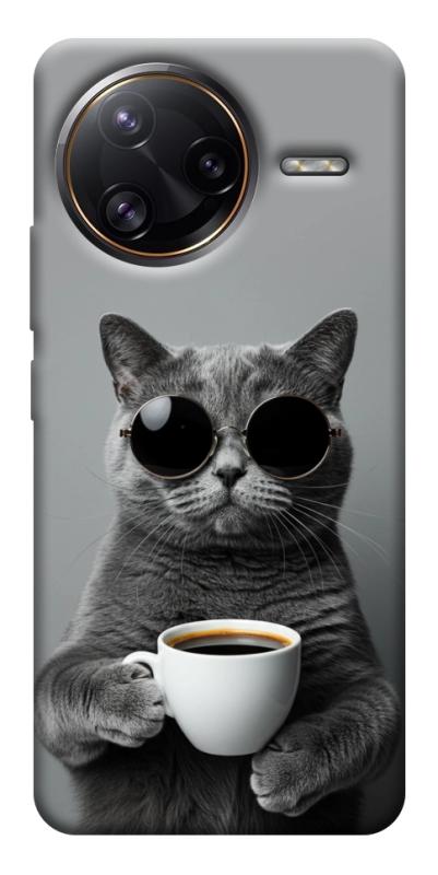 Чехол itsPrint Grey cat coffee для Xiaomi Poco F7, животные, купить оптом с доставкой