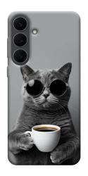Чехол itsPrint Grey cat coffee для Samsung Galaxy S25 FE