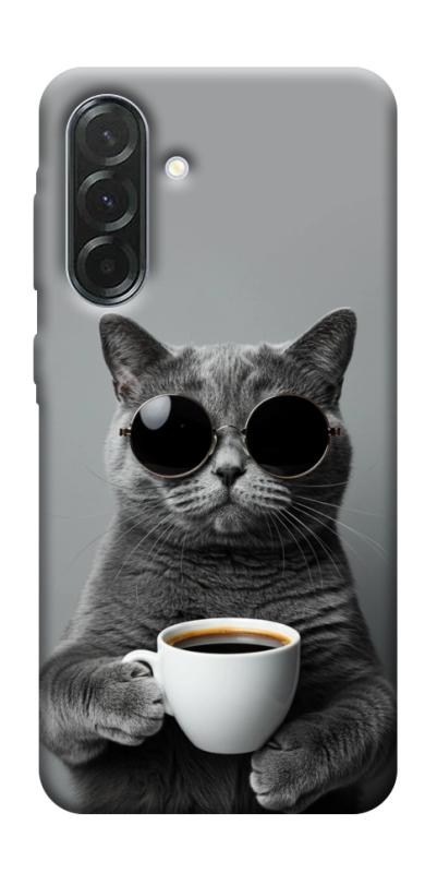 Чехол itsPrint Grey cat coffee для Samsung Galaxy A57 5G, животные, купить оптом с доставкой