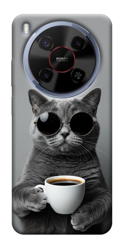 Чехол itsPrint Grey cat coffee для ZTE Nubia V70 Max, животные, купить оптом с доставкой