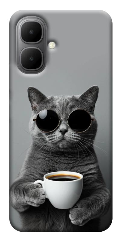 Чехол itsPrint Grey cat coffee для Infinix Smart 10, животные, купить оптом с доставкой