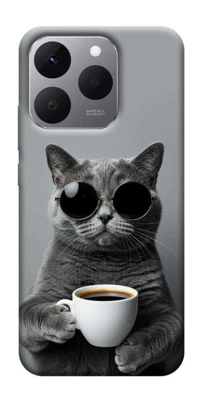 Чехол itsPrint Grey cat coffee для Realme 15T, животные, купить оптом с доставкой