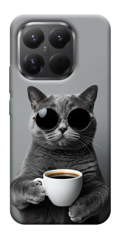 Чехол itsPrint Grey cat coffee для Xiaomi 15T Pro, животные, купить оптом с доставкой