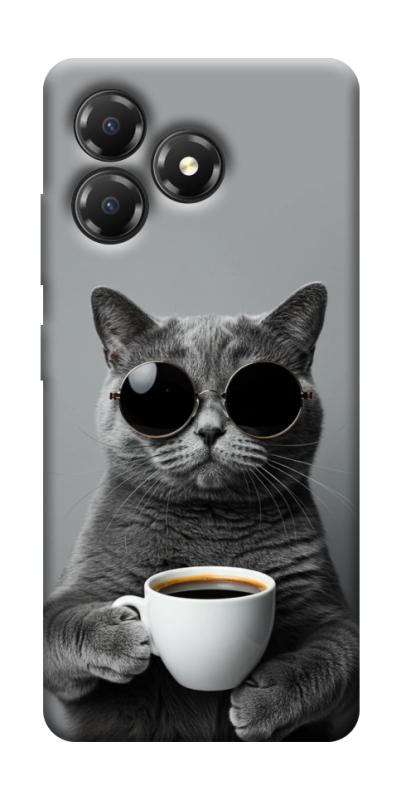 Чохол itsPrint Grey cat coffee для ZTE Blade A36, тварини, купити оптом з доставкою