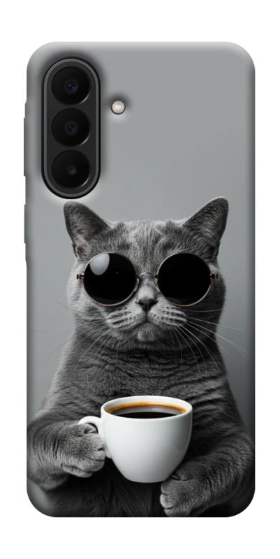 Чохол itsPrint Grey cat coffee для Samsung Galaxy A27, тварини, купити оптом з доставкою