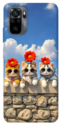 Чехол itsPrint Flower cats для Xiaomi Redmi Note 10 / Note 10s