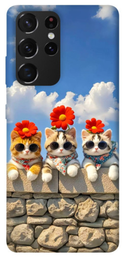 Чохол itsPrint Flower cats для Samsung Galaxy S21 Ultra