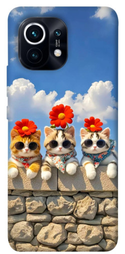 Чехол itsPrint Flower cats для Xiaomi Mi 11