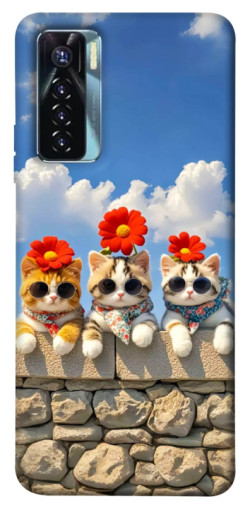 Чехол itsPrint Flower cats для TECNO Camon 17 Pro