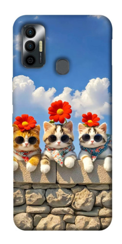 Чохол itsPrint Flower cats для TECNO Spark 7