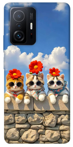 Чехол itsPrint Flower cats для Xiaomi 11T / 11T Pro