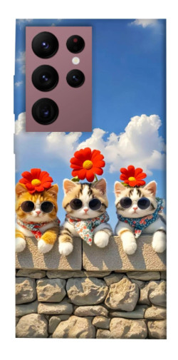 Чохол itsPrint Flower cats для Samsung Galaxy S22 Ultra