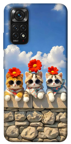 Чохол itsPrint Flower cats для Xiaomi Redmi Note 11 (Global) / Note 11S