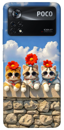 Чехол itsPrint Flower cats для Xiaomi Poco X4 Pro 5G