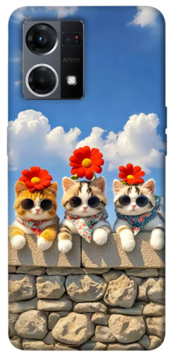 Чохол itsPrint Flower cats для Oppo Reno 7 4G
