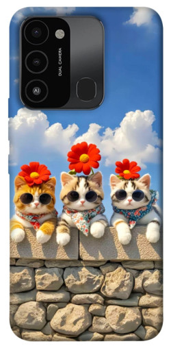 Чохол itsPrint Flower cats для TECNO Spark 8C