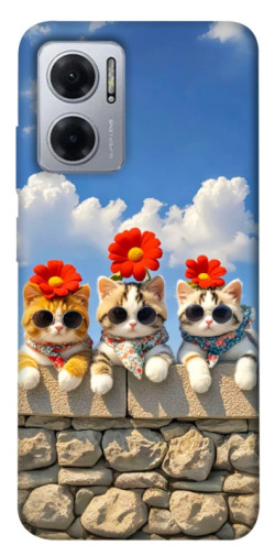 Чехол itsPrint Flower cats для Xiaomi Redmi Note 11E