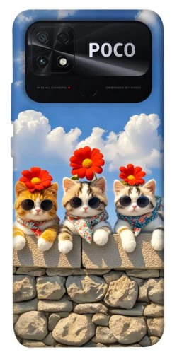Чохол itsPrint Flower cats для Xiaomi Poco C40