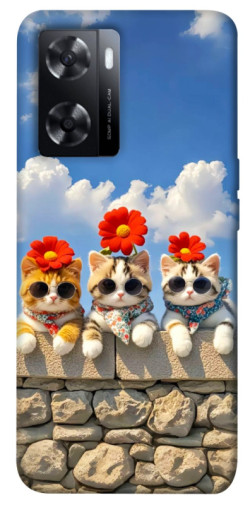 Чохол itsPrint Flower cats для Oppo A57s