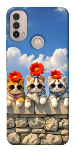 Чехол itsPrint Flower cats для Motorola Moto E40