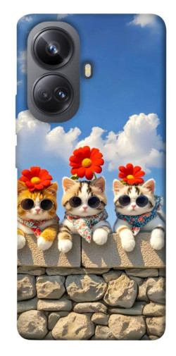 Чехол itsPrint Flower cats для Realme 10 Pro+