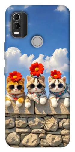 Чехол itsPrint Flower cats для Nokia C21 Plus