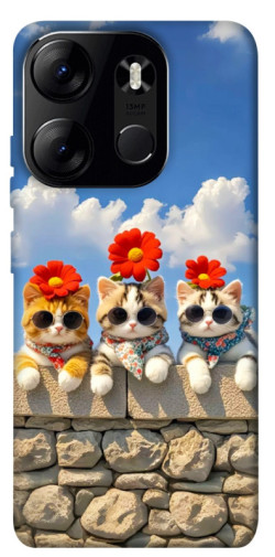 Чехол itsPrint Flower cats для Tecno Spark Go 2023