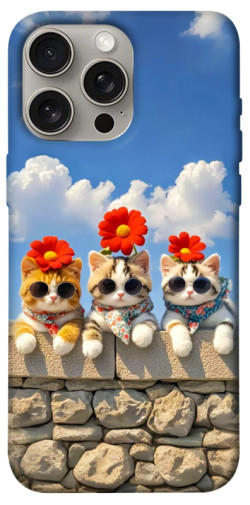 Чохол itsPrint Flower cats для Apple iPhone 15 Pro Max (6.7")