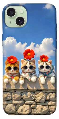Чохол itsPrint Flower cats для Apple iPhone 15 Plus (6.7")