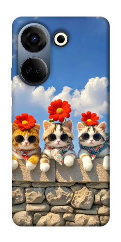 Чохол itsPrint Flower cats для TECNO Camon 20 Pro (CK7n)