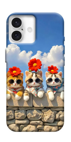 Чехол itsPrint Flower cats для Apple iPhone 16 (6.1")