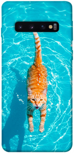 Чехол itsPrint Cat swimming для Samsung Galaxy S10