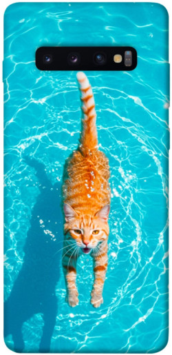 Чехол itsPrint Cat swimming для Samsung Galaxy S10+