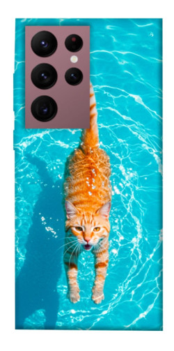 Чехол itsPrint Cat swimming для Samsung Galaxy S22 Ultra