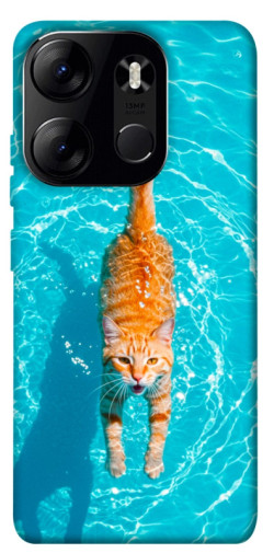 Чехол itsPrint Cat swimming для Tecno Spark Go 2023