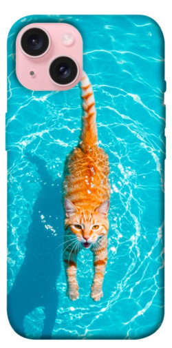 Чехол itsPrint Cat swimming для Apple iPhone 15 (6.1")