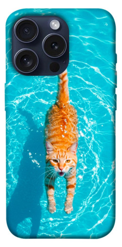 Чехол itsPrint Cat swimming для Apple iPhone 15 Pro (6.1")