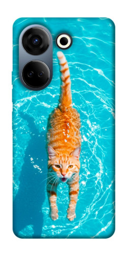 Чехол itsPrint Cat swimming для TECNO Camon 20 Pro (CK7n)