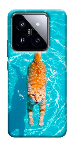 Чехол itsPrint Cat swimming для Xiaomi 14 Pro