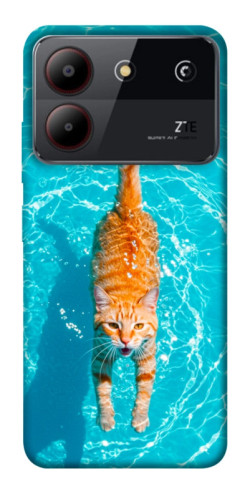Чехол itsPrint Cat swimming для ZTE Blade A54 4G