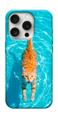 Чехол itsPrint Cat swimming для Apple iPhone 16 Pro (6.3")