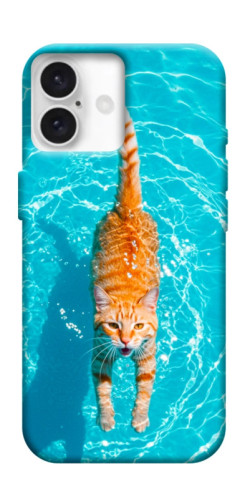 Чехол itsPrint Cat swimming для Apple iPhone 16 Plus (6.7")
