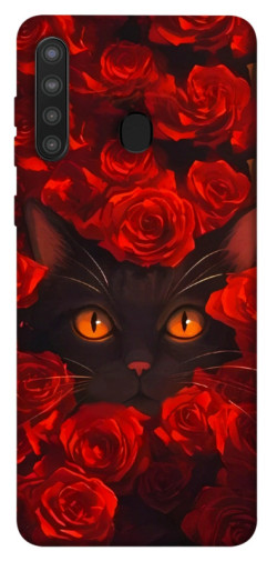 Чохол itsPrint Rose cat для Samsung Galaxy A21