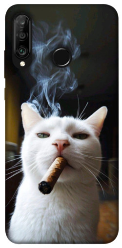Чехол itsPrint Cat cigar для Huawei P30 lite