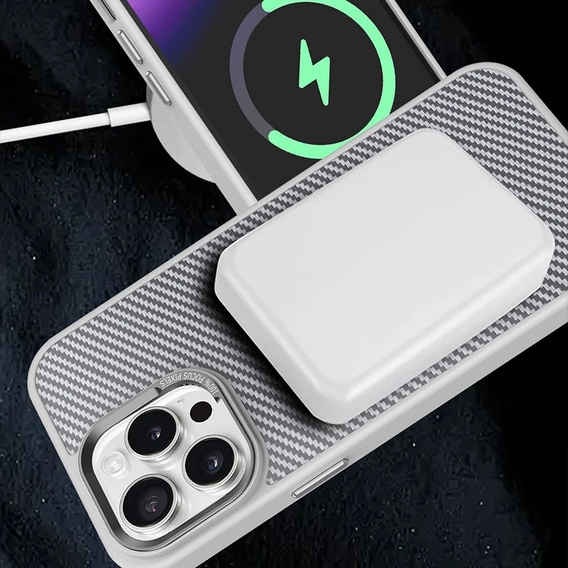 Чехол TPU+PC Carbon Mirage with MagSafe для Apple iPhone 16 Pro (6.3"), Grey 4, TPU+PC, купить оптом с доставкой