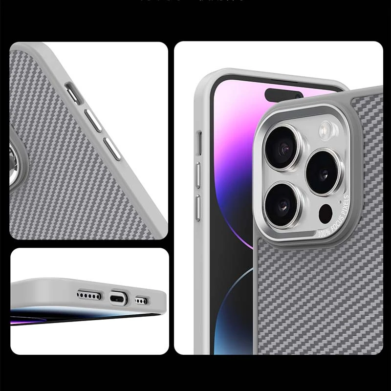 Чехол TPU+PC Carbon Mirage with MagSafe для Apple iPhone 16 Pro (6.3"), Grey 5, TPU+PC, купить оптом с доставкой