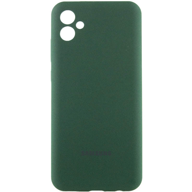 Чехол Silicone Cover Lakshmi Full Camera (AA) with logo для Samsung Galaxy A05, Зеленый / Dark green, Силикон, купить оптом с доставкой