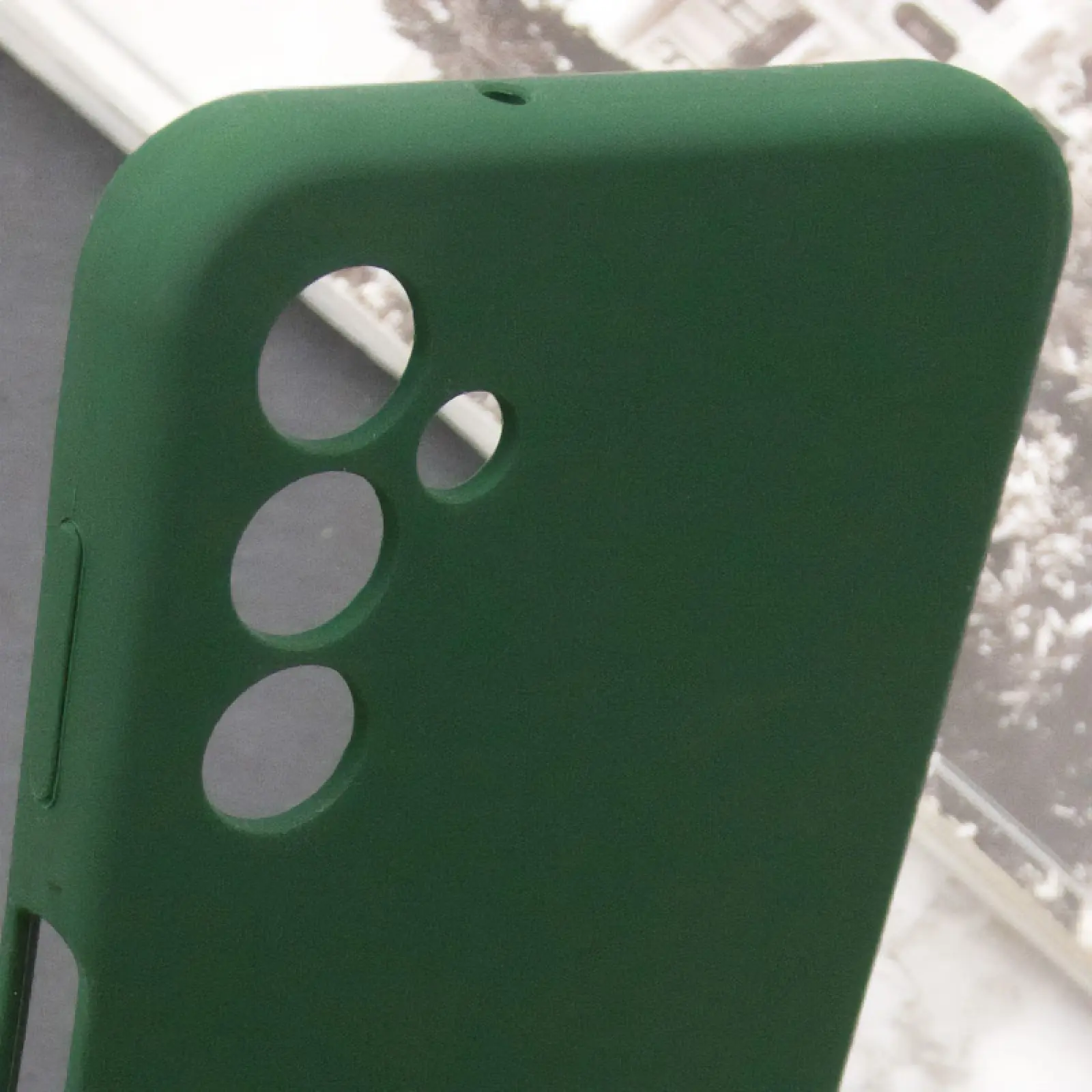 Чехол Silicone Cover Lakshmi Full Camera (AA) with logo для Samsung Galaxy A25 5G, Зеленый / Dark green 3, Силикон, купить оптом с доставкой