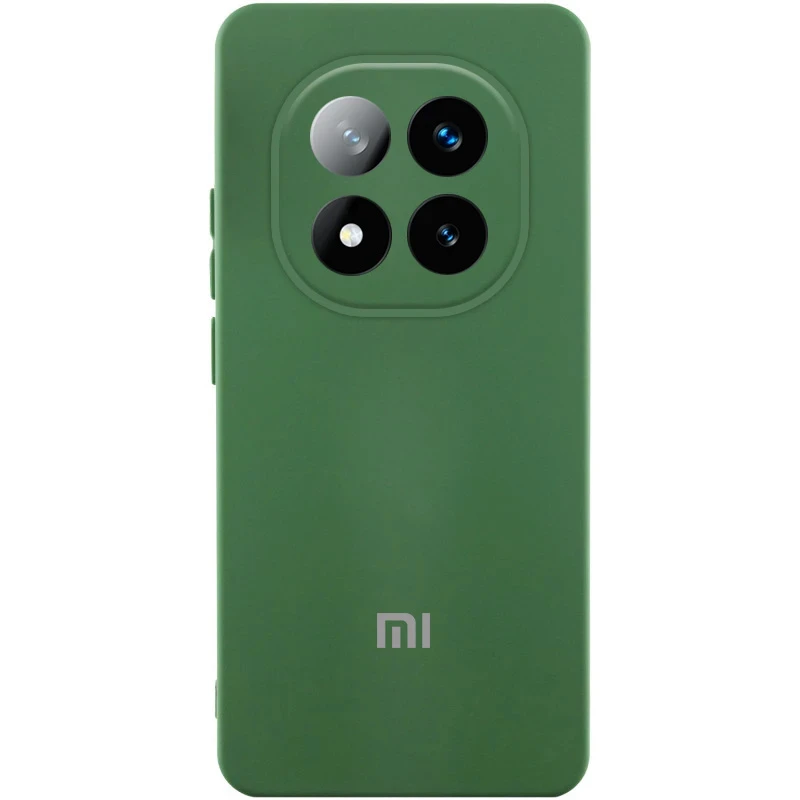 Чехол Silicone Cover Lakshmi Full Camera (AA) with logo для Xiaomi Redmi Note 14 Pro+ 5G, Зеленый / Dark green, Силикон, купить оптом с доставкой