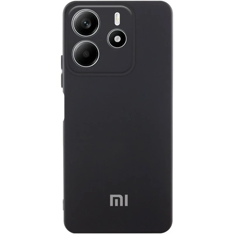Чехол Silicone Cover Lakshmi Full Camera (AA) with logo для Xiaomi Redmi Note 14 4G (Int. version), Черный / Black, Силикон, купить оптом с доставкой